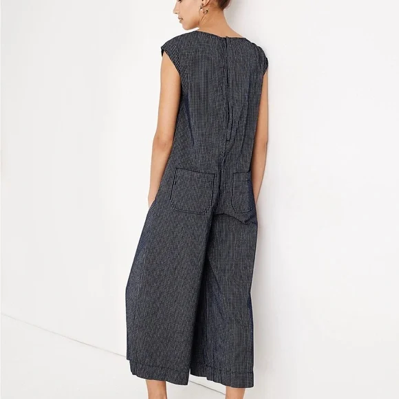 Madewell Navy Striped Jumpsuit - Picture 2 of 13